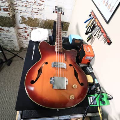 Vintage 1960's Bruno Royal Artist Hollow Body Bass Guitar image 13