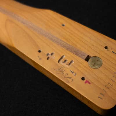 Fender Satin Roasted Maple Jazz Bass® Neck, 20 Jumbo Frets, 12", Maple, Flat Oval Shape image 6