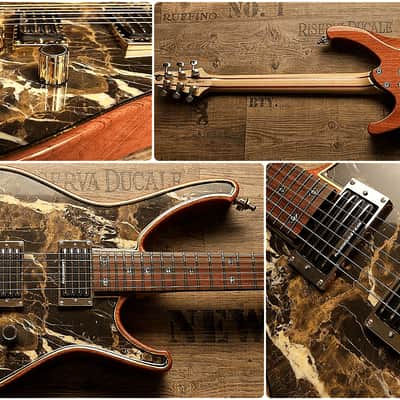 Zerberus-Guitars  Gorgonized Nemesis 2016 Black&Gold Marble Hardshell Case Included image 1
