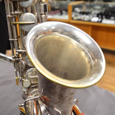 1953 Elkhart "The Buescher" Vintage Alto Sax -Silver Plate image 2