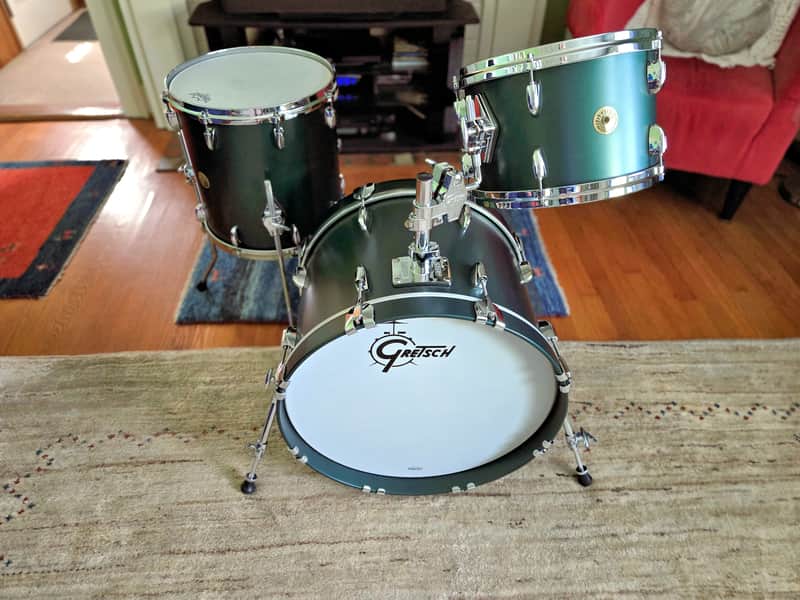 Gretsch USA Custom 3-Piece Drum Set – Cadillac Green Satin – 20/12/14 – Free Shipping CONUS image 1
