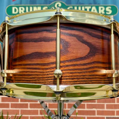 Noble & Cooley 6x14 Special Edition Solid Shell Classic Sassafras Snare Drum Honey Maple Satin *Video Demo* image 6