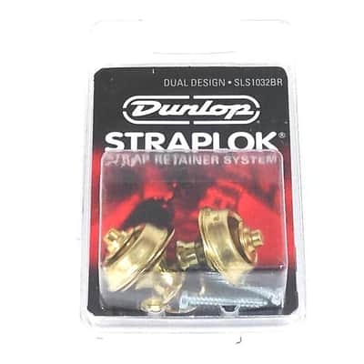 Dunlop Strap Locks - Guitar - Dual Design Strap Retainer System Brass