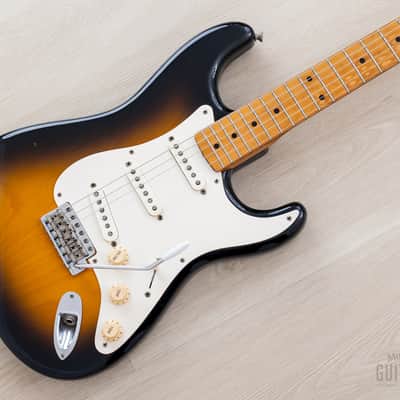1989 Fender ExTrad Stratocaster ‘57 Vintage Reissue ST57-140 Sunburst Lacquer w/ USA Pickups & Case, Japan MIJ Fujigen image 1