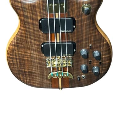 Alembic Stanley Clarke "Brown Bass", Flame Walnut with Ebony, BLUE LEDS *IN STOCK*** image 3