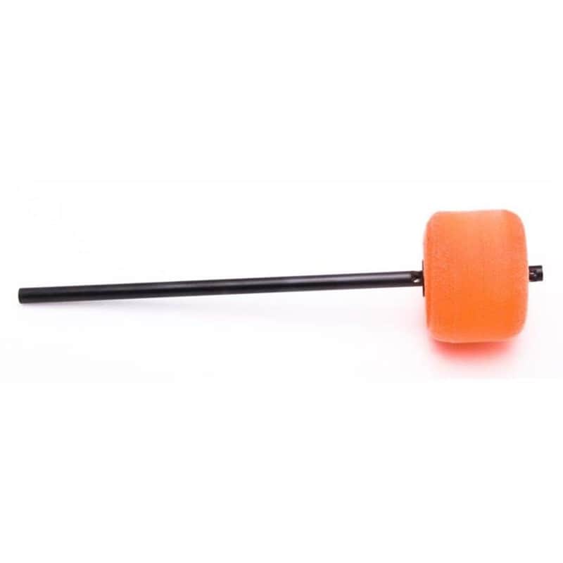 Danmar Orange Felt Bass Drum Beater, Black Shaft, 9 Total Length image 1