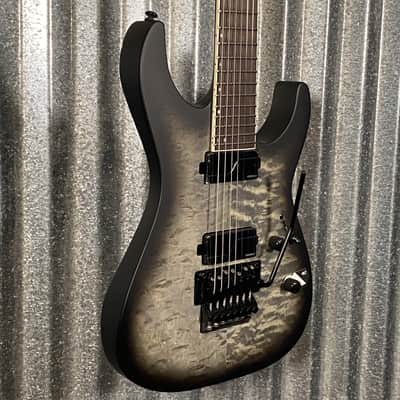 ESP LTD M-1007B 7 String Baritone Quilt Top Charcol Burst Guitar #3137 Used image 4