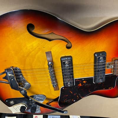 Teisco Saturn 1960s Sunburst Electric Guitar image 7