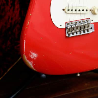 Fender Custom Shop LTD Fat 50's Stratocaster Relic Fiesta Red Electric Guitar 2018 Pre-Owned image 8