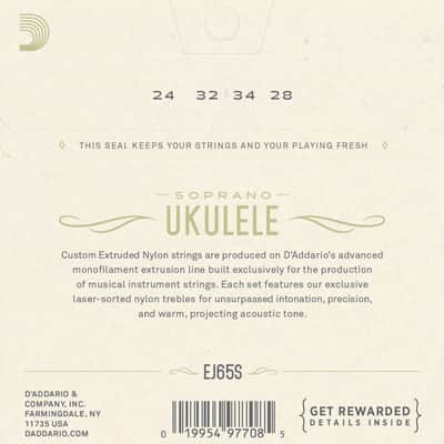 D'Addario Ukulele Strings 5-Pack Pro-Arte Soprano Clear Nylon EJ65S image 2