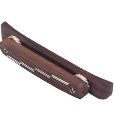 Mandolin Rosewood Archtop Bridge with Nickle Saddles Height Adjustable Compensated Bridge image 6