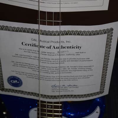 G&L Kiloton 2016 Blue Metal Flake 4-String Bass Guitar USA Made w/ HSC, COA & Build Sheet image 8
