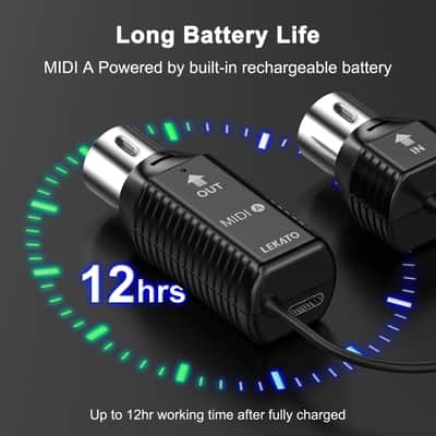 LEKATO Wireless Bluetooth MIDI Adapter Ultra Low Latency 5 PIN to MIDI Device image 9