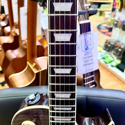🔥MINT🔥 Vintage V100T BK ReIssued Series Electric Guitar~ Flamed Thru Black LP! image 15