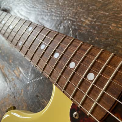 Fender Mustang 1969 Reissue Vintage White/Yellow CIJ Japan 2002 w/ Hardcase image 10