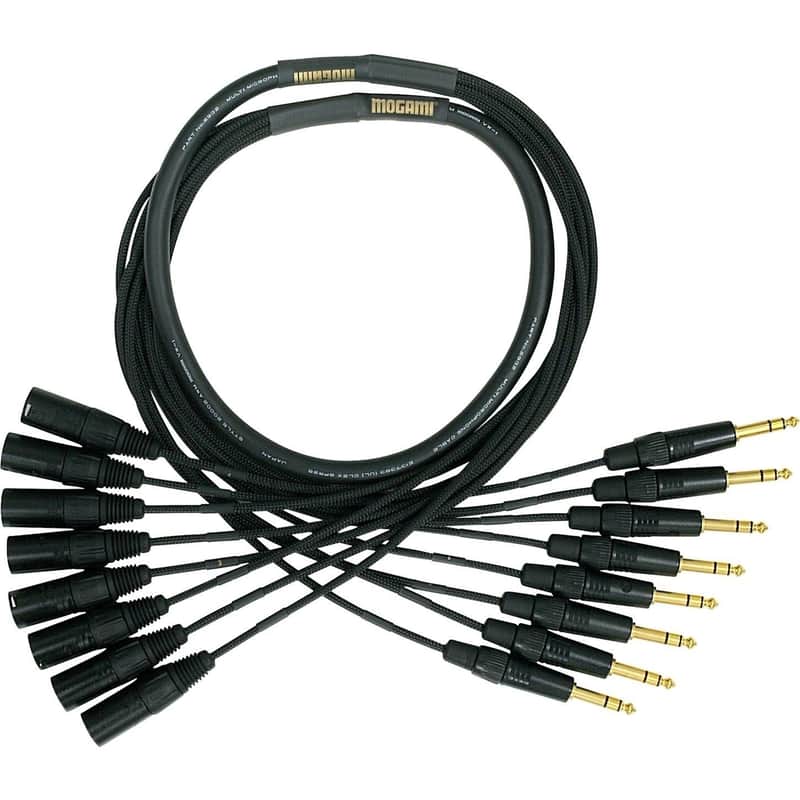 Mogami Gold 8 TRS-XLRM-20 Audio Adapter Snake Cable, 8 Channel Fan-Out, 1/4" TRS Male Plug to XLR-Male, Gold Contacts, Straight Connectors, 20 Foot image 1