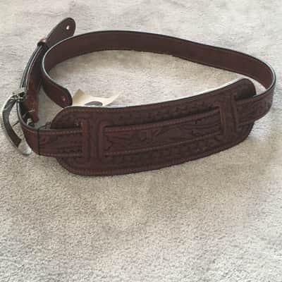 El Dorado  Original Model Hand-Tooled Leather Guitar Strap 2008 Dark Brown image 2