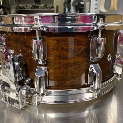 Pearl G-714SX Supergripper snare maple 1985 - Walnut lacquer image 6