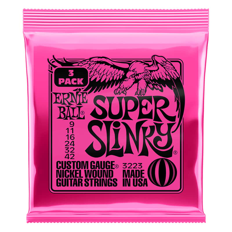Ernie Ball - P03223 - Super Slinky Nickel Wound Electric Guitar String Set - 9-42 Gauge - 3 Pack (P03223) image 1