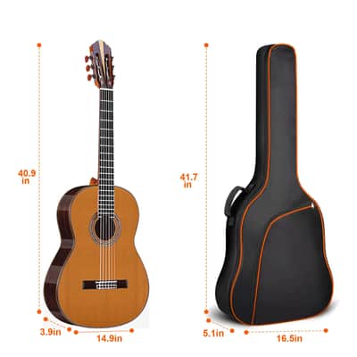 40" 41" Acoustic Guitar Gig Bag | Soft Padded Case with 5mm Thick Foam | Heavy-Duty Waterproof Oxford Material & Multiple Carrying Options image 4