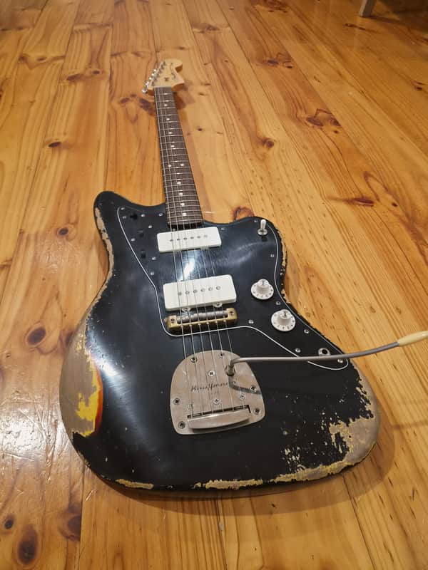 MJT Jazzmaster build 2026 - Aged black over sunburst image 1