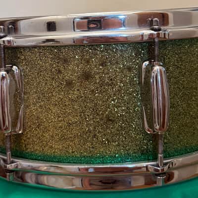 Slingerland Radio King Snare Drum 1950’s - Green Sparkle image 7