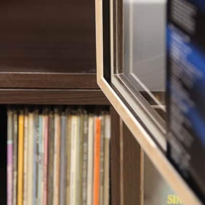 Art Vinyl Record Storage**Lp Frame Display One Box Cabinet Cube Wood Crate 12" Picture Album Display 33rpm Analog Disc Now Playing Music Rack Cover Jacket Stand Case Unit Wood furniture Dj Audio Idea image 5