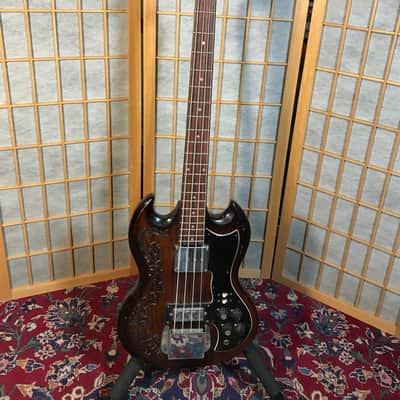 Global 4 String Short Scale Bass EBO Copy 1970's Walnut image 1