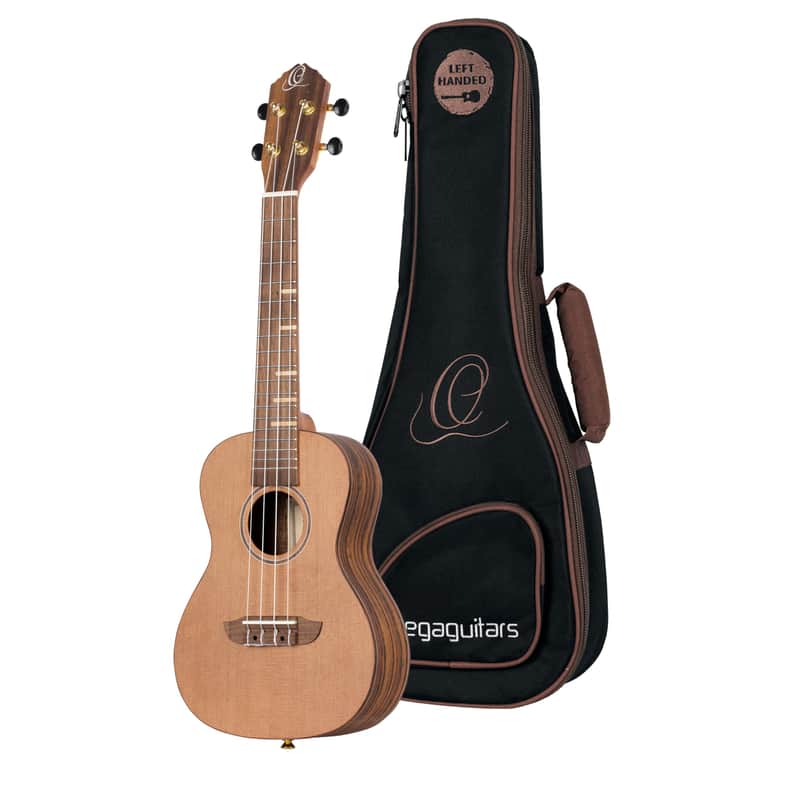 Ortega RUTI-CC-L Timber Series Solid Cedar Top Okoume Neck 4-String Concert Ukulele For Left Hand Player w/Gig Bag image 1
