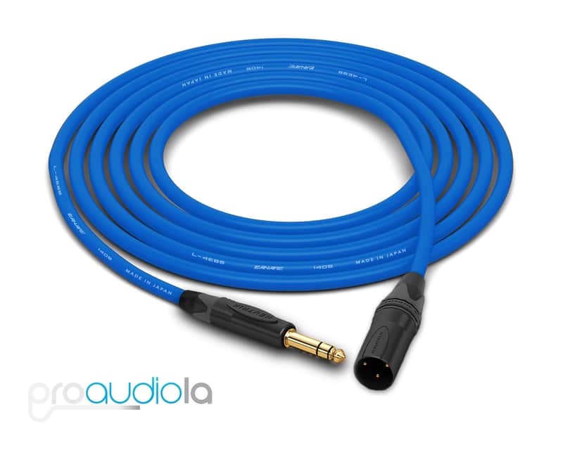 Canare Quad Cable L-4E6S | Neutrik Gold 1/4" TRS to XLR-Male | Blue 40 Feet | 40 Ft. | 40' image 1
