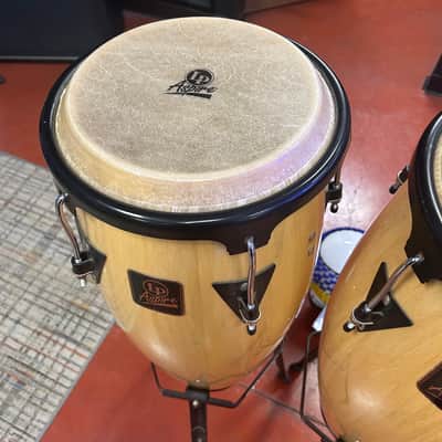 Latin Percussion LPA647-AW Aspire Series 11/12" Conga Set with Stand, Black Hardware 2010s - Natural image 3