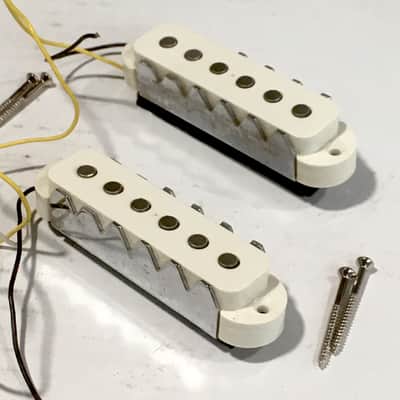 Vintage Fender Jaguar Pickups Set MIJ Japan Natural Relic Fuji Gen JG66 + Covers Screws Cushions image 2