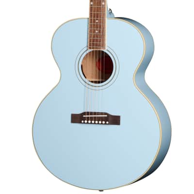 Epiphone J-180 LS Acoustic-Electric Guitar, Frost Blue w/Hard Case image 1
