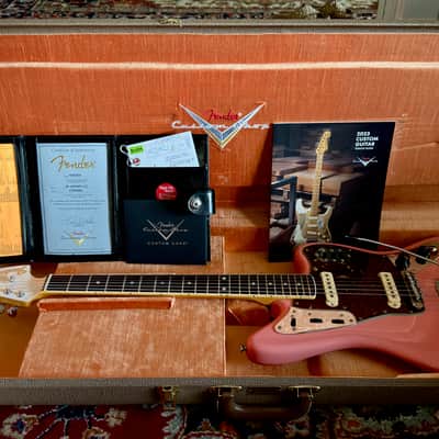 Fender Fender Custom Shop Jaguar - Time Machine (1966 Deluxe Closet Classic) 2023 - Nitro Tahitian Coral Body, Olympic White Headstock image 13