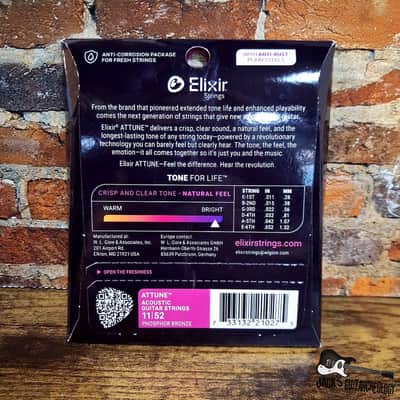 Elixir Attune | (11-52) Custom Light Phosphor Bronze Acoustic Guitar Strings image 2