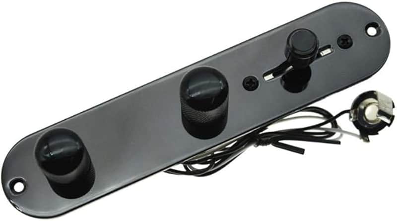 Fully Loaded Control Plate Pre-Wired 3-Way Control Plate with Wiring Harness for Telecaster/Tele Black image 1