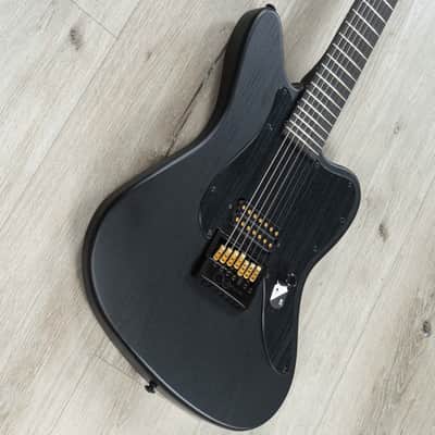 ESP LTD AW-XJ7 Baritone EverTune 7-String Guitar, Macassar Ebony Fretboard, Black Open Grain Satin image 2