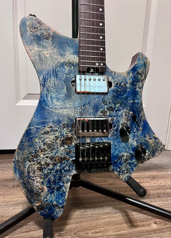 EART GW2 Headless Electric Guitar w Gigbag- Blue image 1