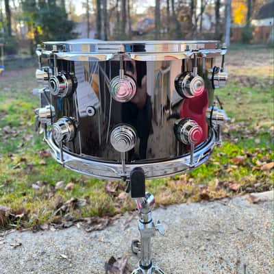DW Collector's Series Black Nickel Over Brass 8x14" Snare Drum 2014 - 2021 - Black Nickel with Nickel Hardware image 6