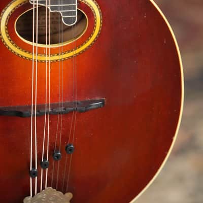 (Used) 1917 Vintage Gibson A-4 Cherry Sunburst Oval-Hole Teardrop A-Style Mandolin #1550 image 7