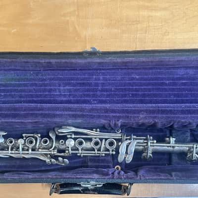 Vintage 1930s Pedler Metal Clarinet - US Military Marked - w/ Cundy-Bettoney Case image 1