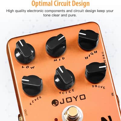 JOYO JF-14 American Sound Amp Simulator Pedal of Fd 57 Deluxe Amplifier from Clean to Overdrive Sound for Electric Guitar Effect - Bypass image 5