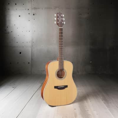 Takamine G Series GD20 Dreadnought Solid Top 6-String Right-Handed Acoustic Guitar with Ovangkol Fingerboard (Natural) image 11
