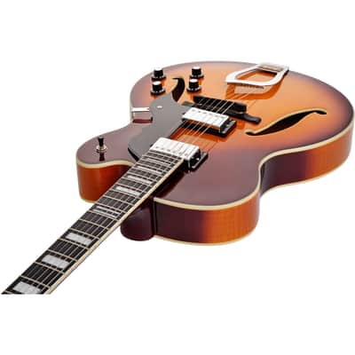 Hagstrom HJ800 Hollow Body Jazz Electric Guitar - Vintage Sunburst image 7