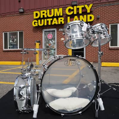 DW Design Series 5pc Clear Acrylic Shell Pack With Clear 6X14'' Snare image 4