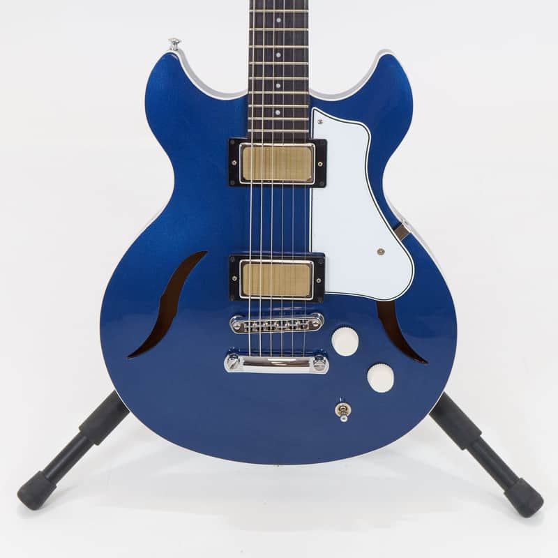 Harmony Standard Comet Semi-hollow Electric Guitar - Midnight Blue (Used) with Hard Case image 1