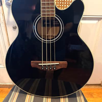 IBANEZ AEB5E-BK 4-STRING ELECTRIC-ACOUSTIC BASS GUITAR WITH A PADDED GIG BAG image 2