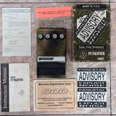 DOD Punkifier FX76 [NOS - New Old Stock, Complete with Box, Manual, Stickers etc] 1995 - 1997 Yellow & Black Matte Airbrush Finish image 2
