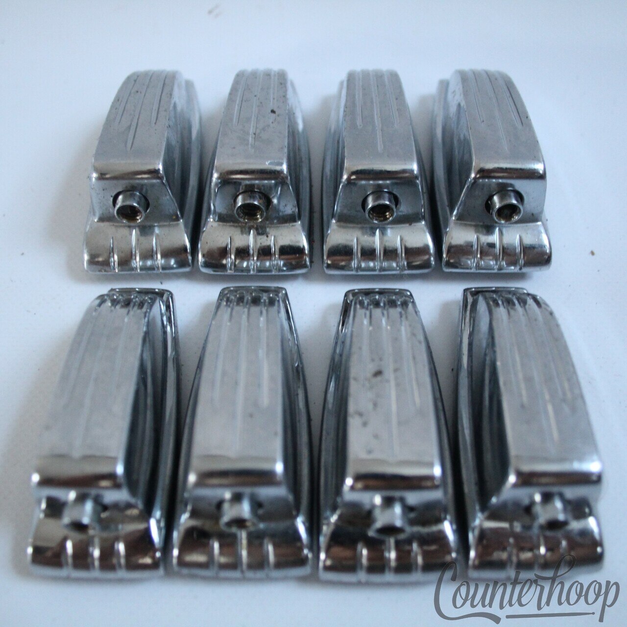 Ludwig 8x Bass/Floor Tom Drum Lugs Large Classic Chrome Vintage 70s USA P2243B* — main photograph