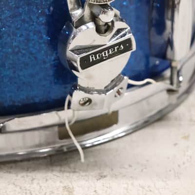 Rogers Holiday Powertone 5x14" Snare Drum Blue Sparkle Vintage 1960's Cleveland image 5